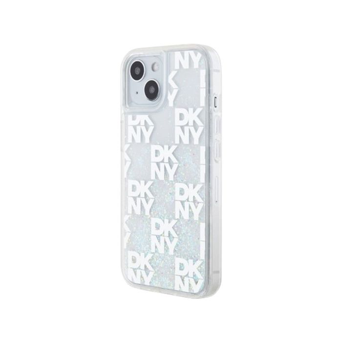 DKNY Liquid Glitter Checkered Pattern Apple iPhone 15 DKHCP15SLCPEPT Transparent