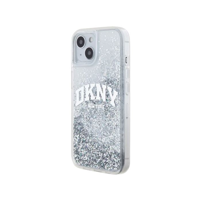 DKNY Liquid Glitter Arch Logo Apple iPhone 15 DKHCP15SLBNAET Transparent