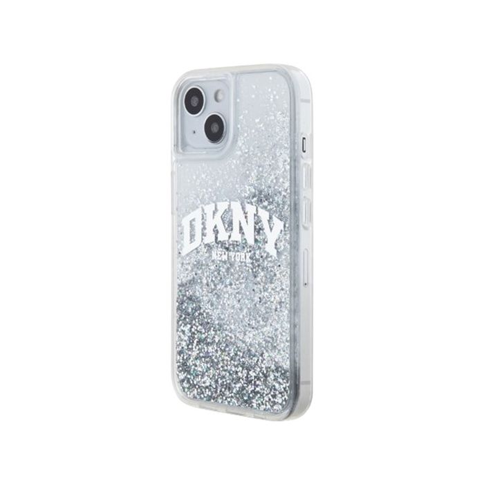 DKNY Liquid Glitter Arch Logo Apple iPhone 14 DKHCP14SLBNAET Transparent