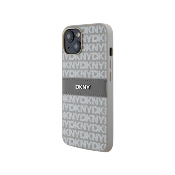DKNY PU Leather Repeat Pattern Tonal Stripe Apple iPhone 14 DKHCP14SPRTHSLE Beige