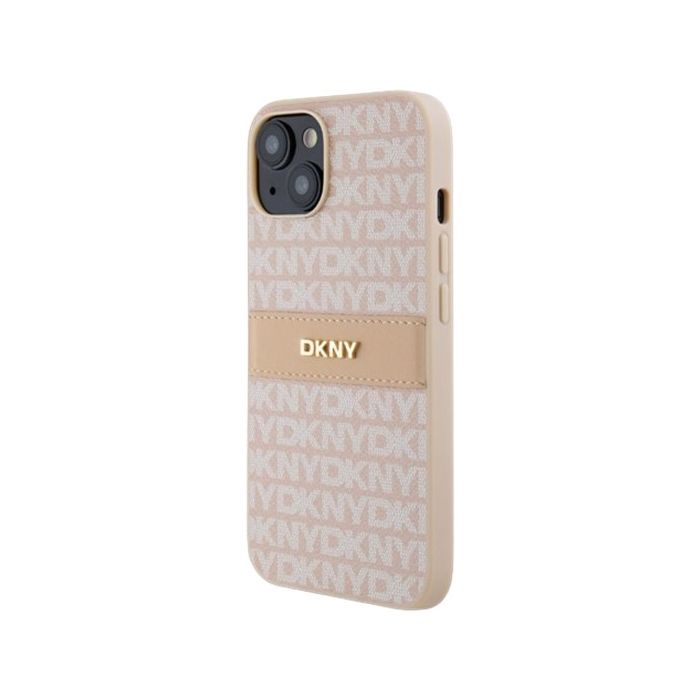 DKNY PU Leather Repeat Pattern Tonal Stripe Apple iPhone 14 DKHCP14SPRTHSLP Pink
