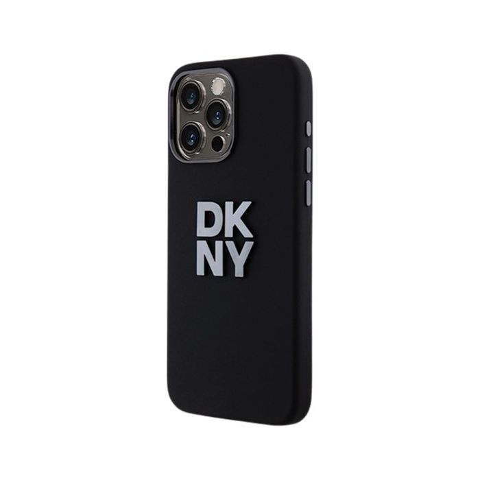 DKNY Liquid Silicone Stack Metal Logo Apple iPhone 15 Plus DKHCP15MSMCBSK Black