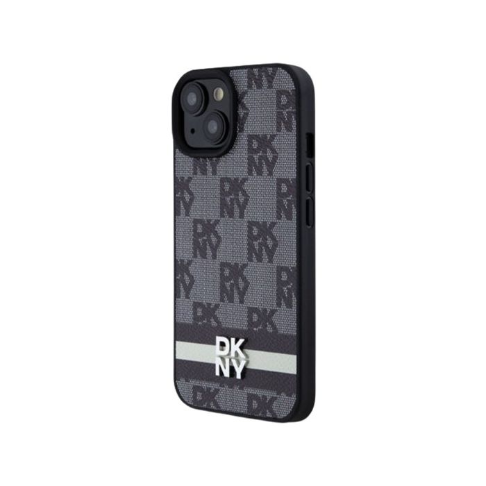 DKNY PU Leather Checkered Pattern and Stripe Apple iPhone 13 DKHCP13MPCPTSSK Black