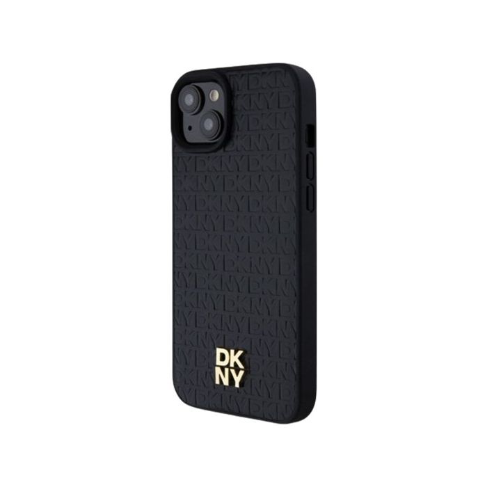 DKNY PU Leather Repeat Pattern Stack Logo Magsafe Apple iPhone 15 Plus DKHMP15MPSHRPSK Black