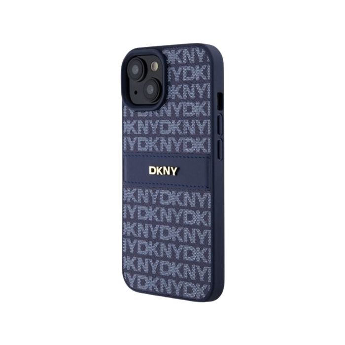 DKNY PU Leather Repeat Pattern Tonal Stripe Apple iPhone 15 DKHCP15SPRTHSLB Blue