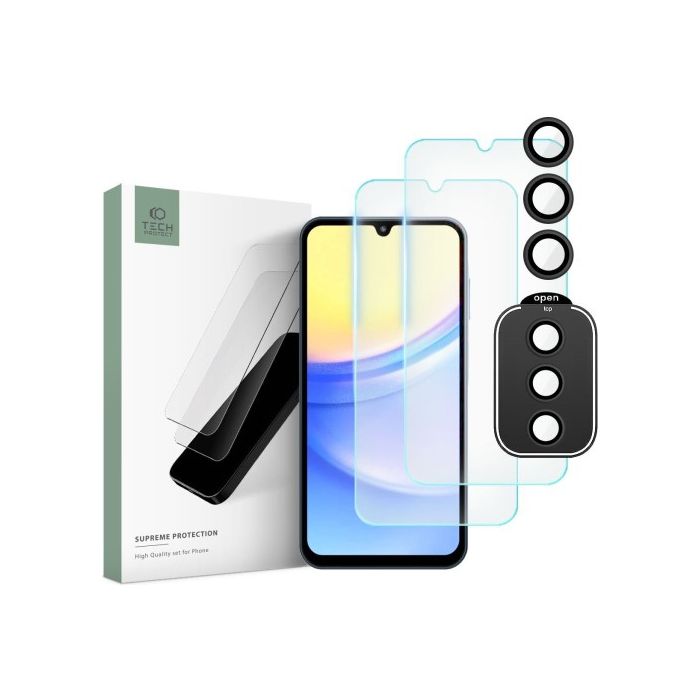 Tvrdené sklo na Samsung Galaxy A15 4G A155/A15 5G A156 Tech-Protect Supreme Set