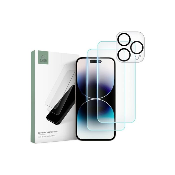 Tvrdené sklo na Apple iPhone 15 Pro Max Tech-Protect Supreme Set