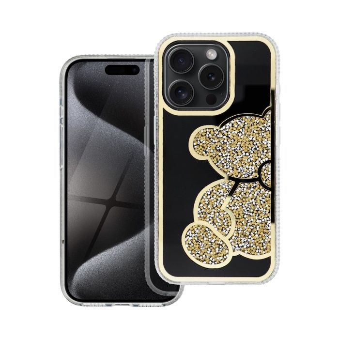 Obal TEDDY BEAR Case Apple iPhone 15 gold