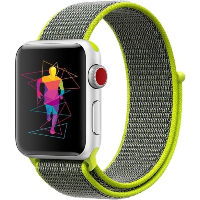 SWISSTEN nylonový remienok na Apple Watch 42/44/45/49mm zelený