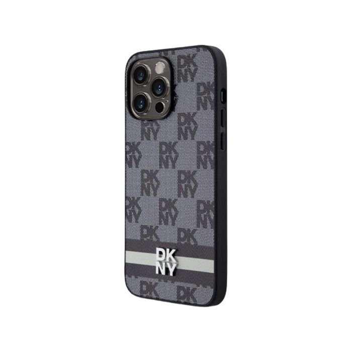 DKNY HC PU Checkered Pattern W Printed Stripes Samsung Galaxy S24+ 5G S926 DKHCS24MPCPTSSK Black