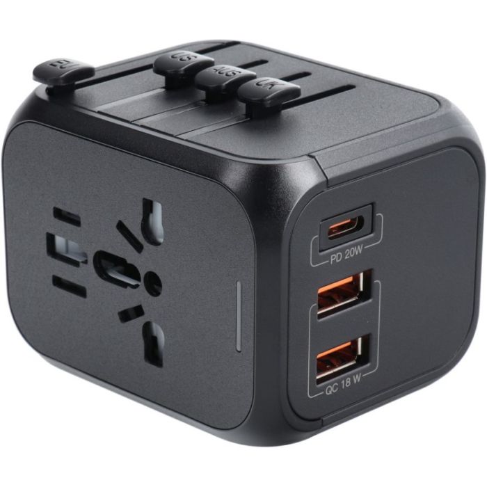 Travel charger/adapter SL-209PQ-2 WHOLE WORLD black