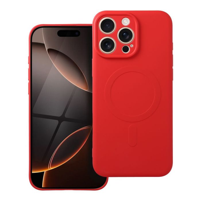 Obal SILICONE MAG COVER MagSafe Apple iPhone 16 Pro Max červený