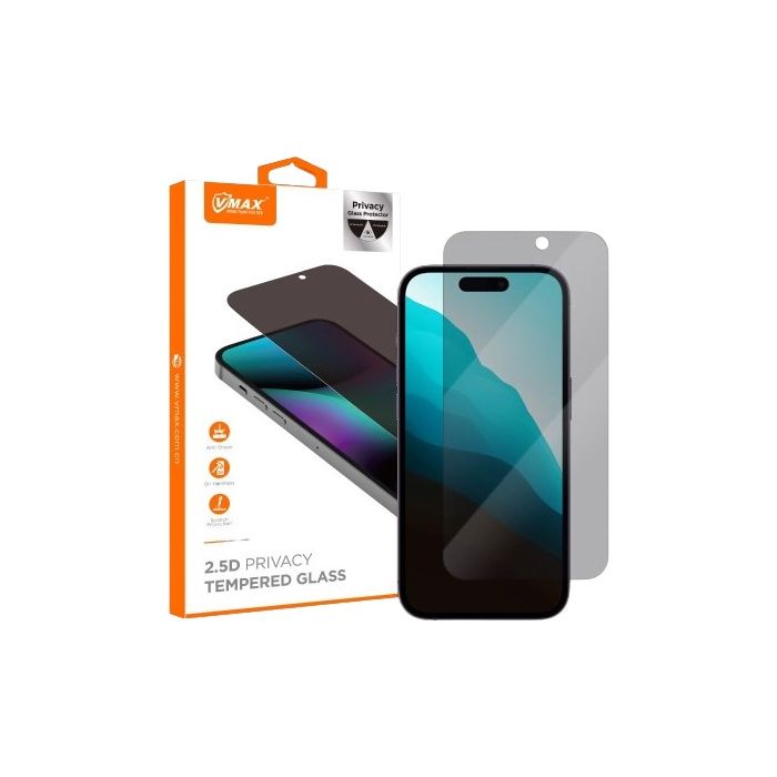 Vmax tempered glass 0.33mm 2,5D high clear privacy glass Apple iPhone 16 Plus
