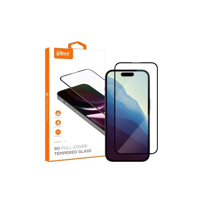 Vmax tempered glass 9D Full Cover Apple iPhone 16 Plus black