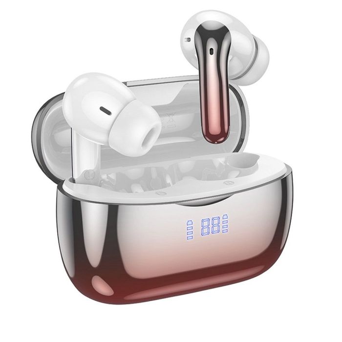 HOCO bezdrôtové slúchadlá bluetooth TWS ANC PlusENC EQ16 - strieborno-červené
