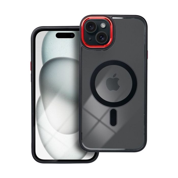 Obal COLOR EDGE MAG COVER MagSafe Apple iPhone 16 Plus black red