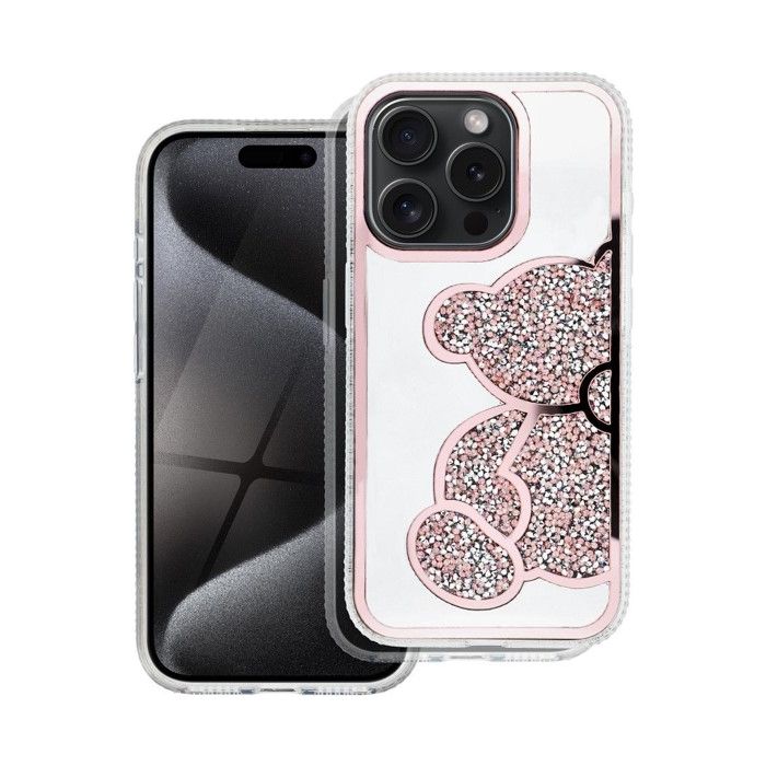 Obal TEDDY BEAR Case Apple iPhone 14 pink