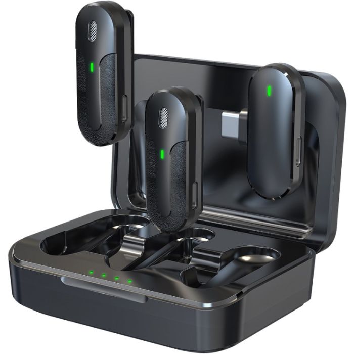 Devia M8-2-C, bezdrôtový mikrofón pre smartfón, Kintone USB-C 2in1, čierny