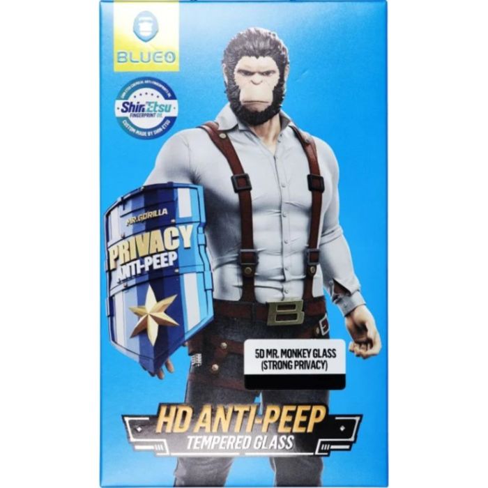 5D Mr. Monkey Glass Apple iPhone 16 Pro black (Strong Privacy)