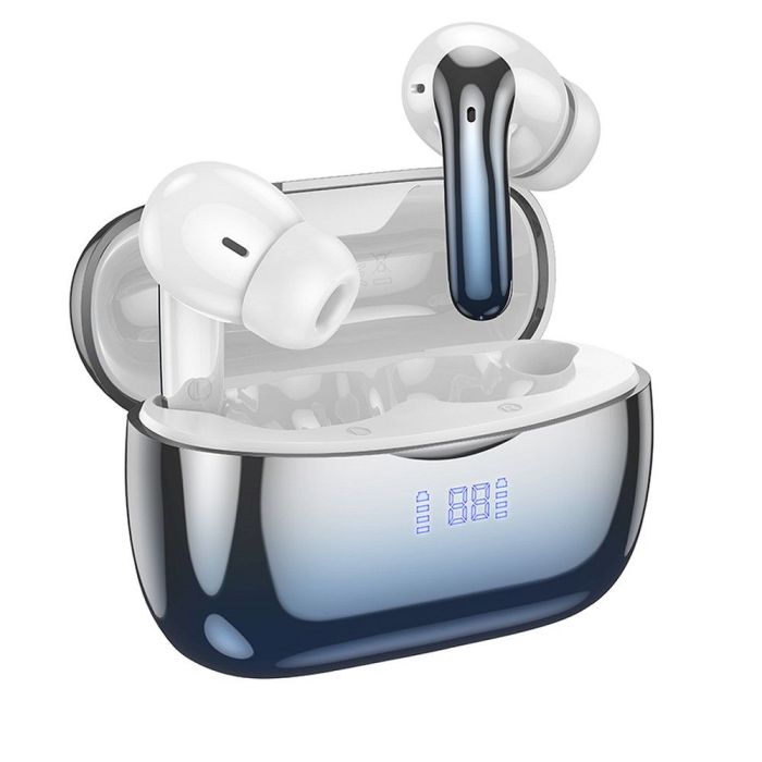 HOCO bezdrôtové slúchadlá bluetooth TWS ANC PlusENC EQ16 - strieborno-modré