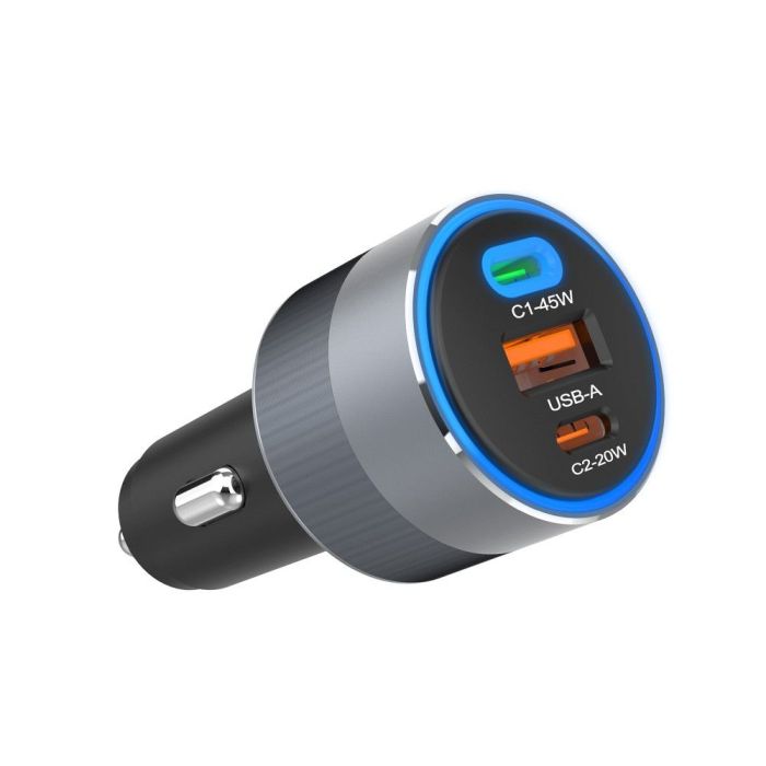 FORCELL F-ENERGY Alu - car charger 65W PD PlusQC4.0 PlusSAM SFC 2.0, 2xUSB C PlusUSB A