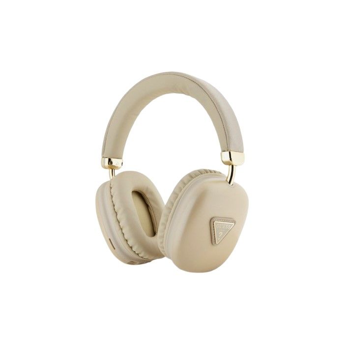 Guess Saffiano PU Leather Triangle Logo Wireless Headphones GUBHK1SATSD Gold