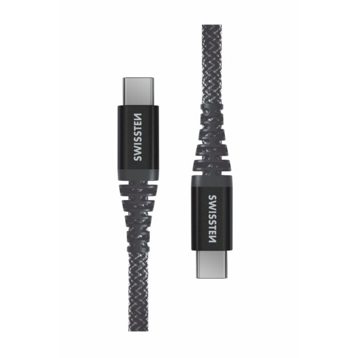 SWISSTEN Aramid Reinforced USB-C/USB-C 3A 60W 1,5m antracit