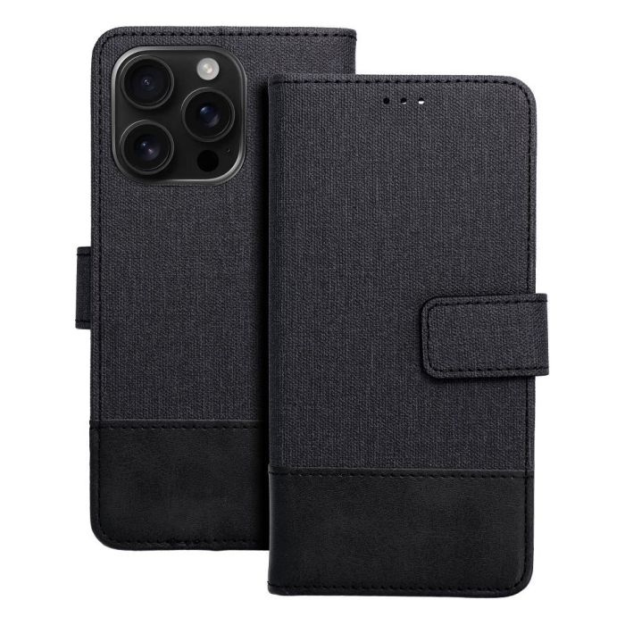 Gomma Book iPhone 16 Pro - čierne (s prackou)
