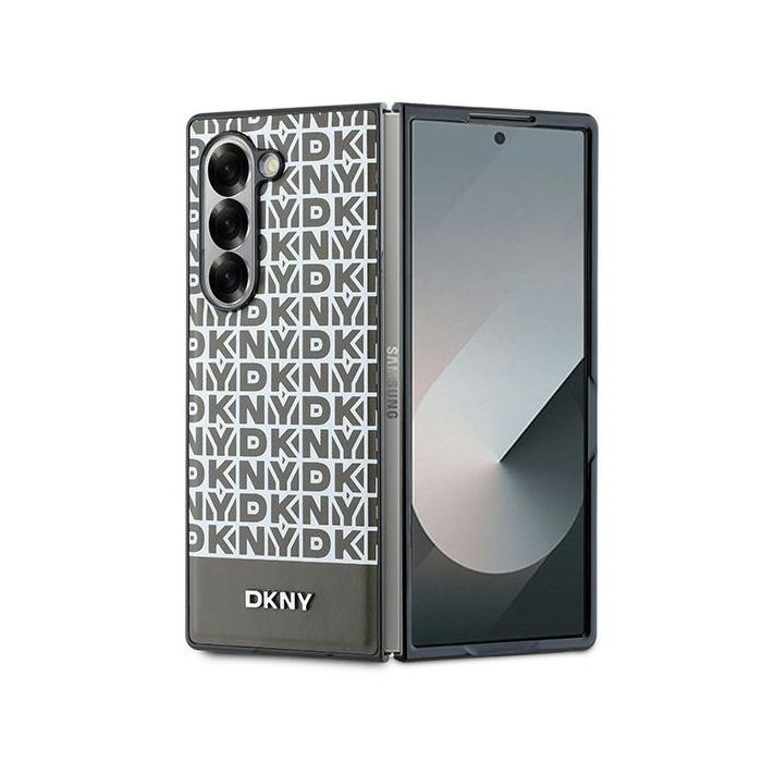 Obal DKNY PU Leather Repeat Pattern Bottom Stripe MagSafe Samsung Galaxy Z Fold6 5G F956 DKHMZFD6PSOSPW hnedý