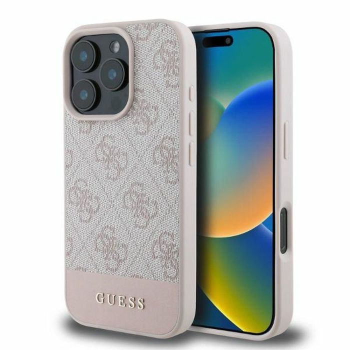 Obal Guess PU 4G Stripe Apple iPhone 16 Pro GUHCP16LG4GLPI ružový