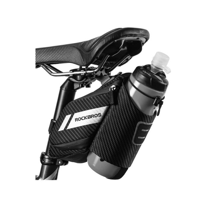 Rockbros C32BK, taška na bicykel pod sedadlo s držiakom na fľašu, 1.5L, čierna