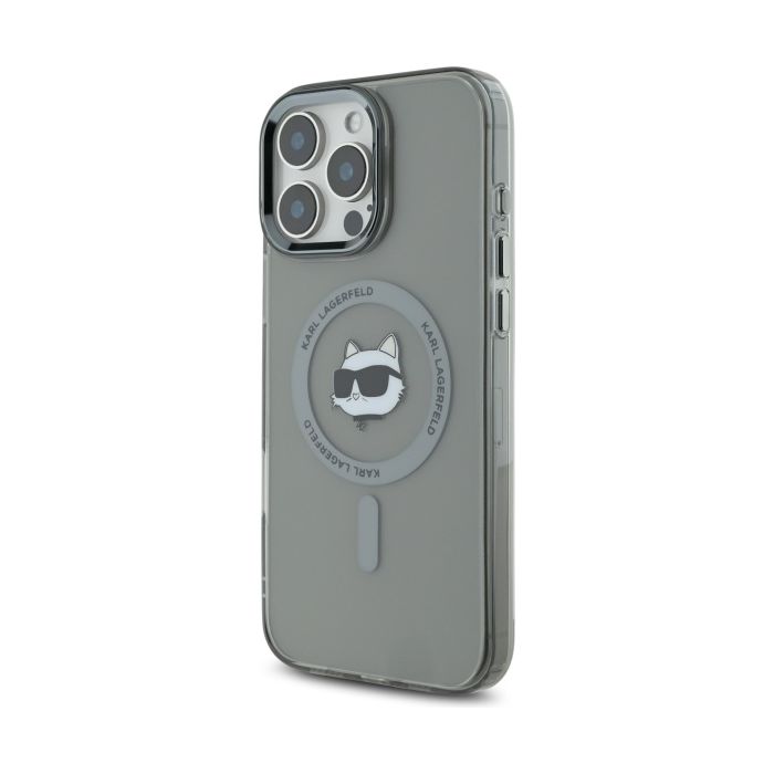 Karl Lagerfeld case for iPhone 16 Pro 6,3 KLHMP16LHLSCHK black Hard IML Metal Choupette Head MagSafe