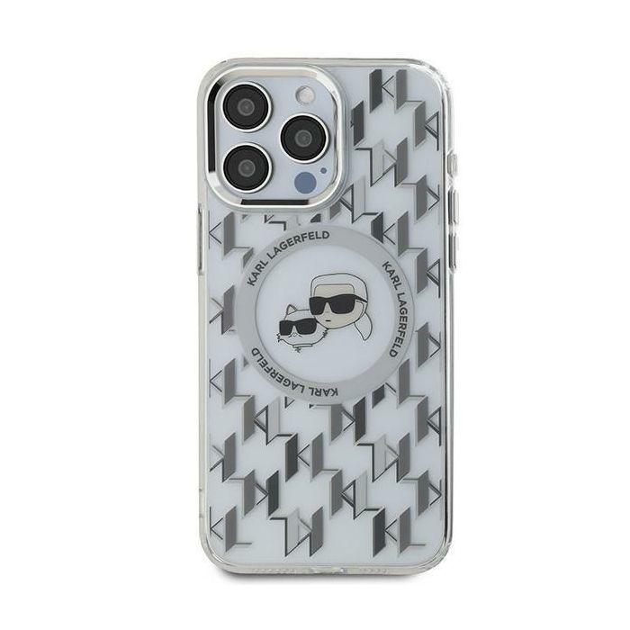 Karl Lagerfeld case for iPhone 16 Pro 6,3 KLHMP16LHMCKMHT transparent Hard IML Monogram Karl&Choupette Head MagSafe