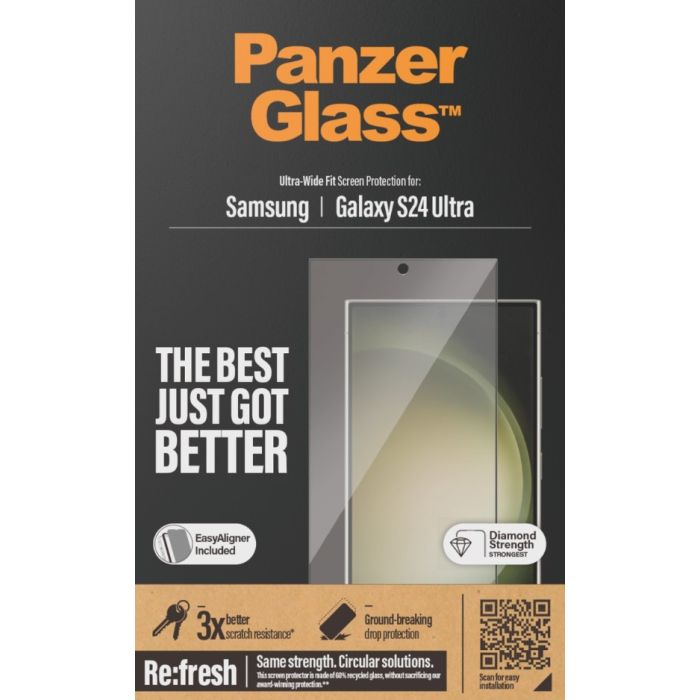 PanzerGlass - Tvrdené sklo Re:fresh UWF s aplikátorom pre Samsung Galaxy S24 Ultra 5G S928, čierna