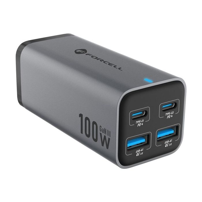 FORCELL F-ENERGY GaN III VT-51 2x TypeC+2xUSB-A PD QC4.0 SFC2.0 100W gray