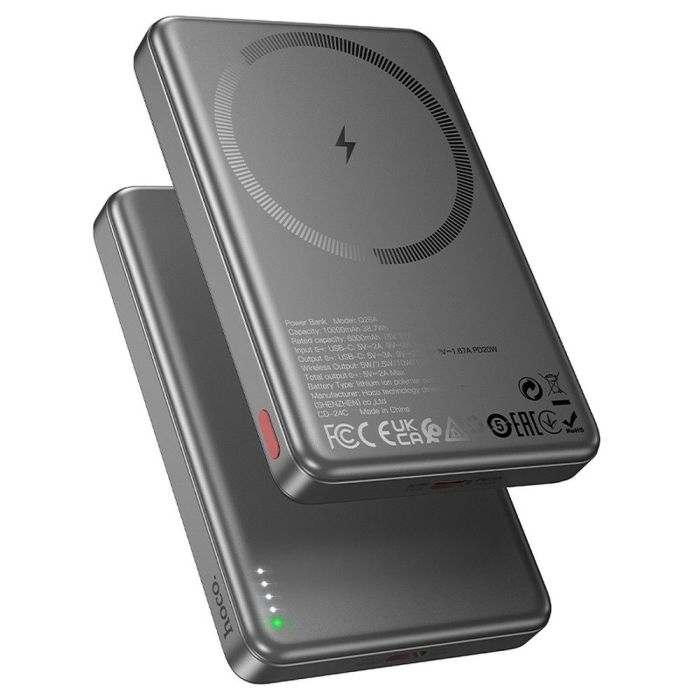 Powerbank Hoco Q26 MagSafe 10000 mAh QC PD 2A 20W - metalická sivá