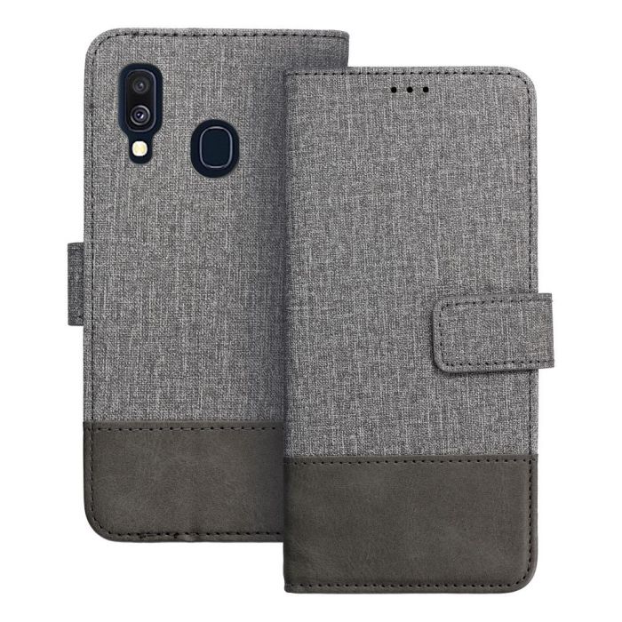 Gomma Book Samsung A40 A405 - sivé (s prackou)