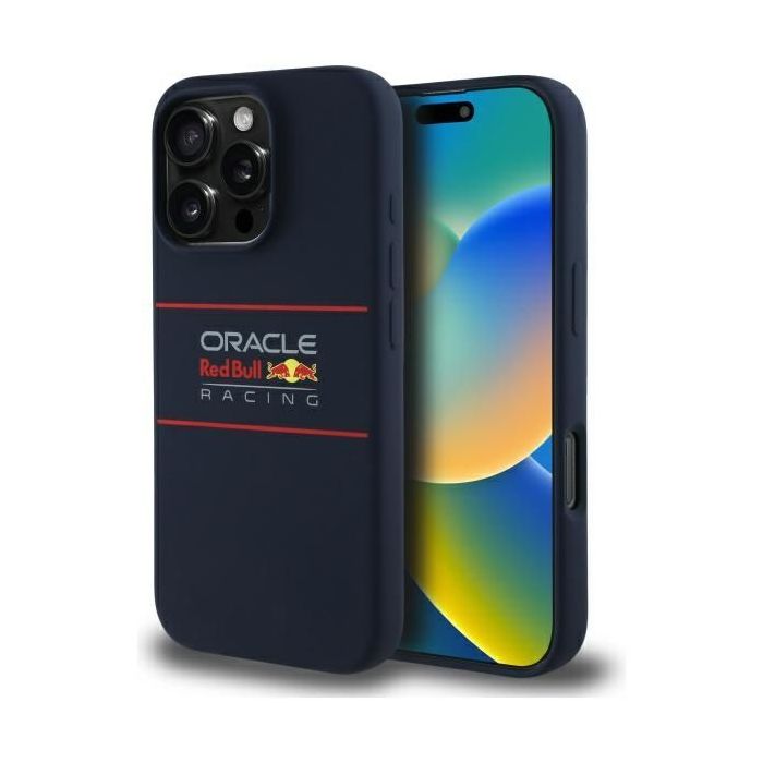 Obal Red Bull Silicone Horizontal Logo MagSafe Apple iPhone 16 Pro Max RBHMP16X24SIHSRV modrý