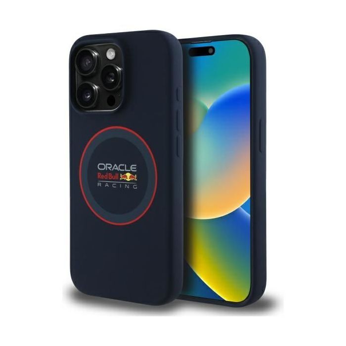 Obal Red Bull Silicone Red Ring MagSafe Apple iPhone 15 Pro RBHMP15L24SIILVR modrý