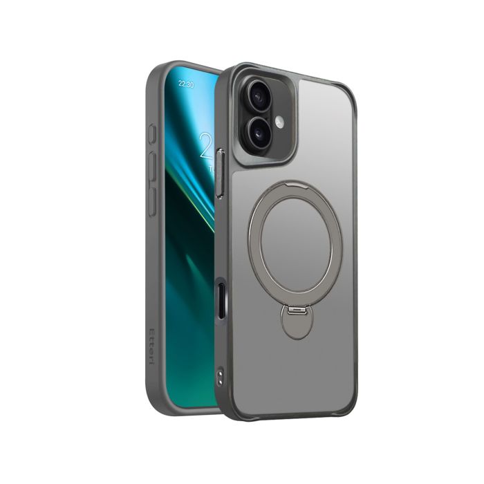 Etteri Matt Magsafe Ring TPU/TPC  iPhone 16 Plus - sivé (šedé)