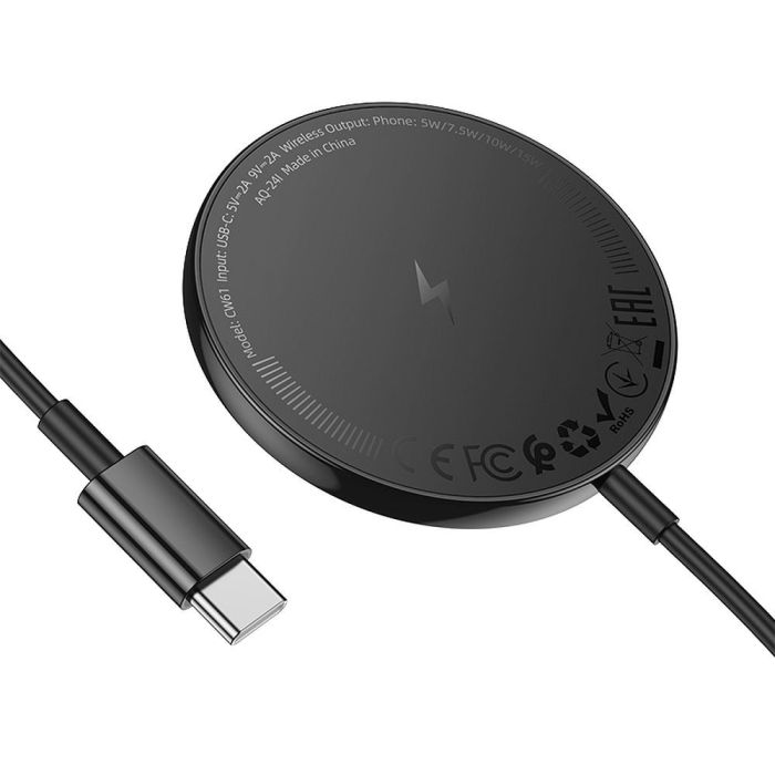 HOCO CW6 bezdrôtová nabíjačka MagSafe 15W - čierna