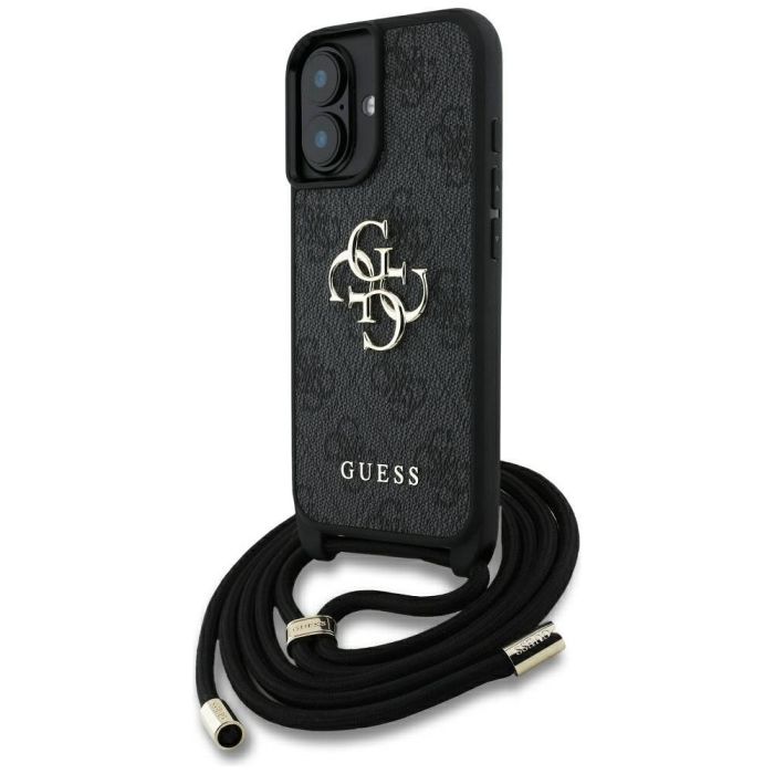 Obal Guess PU 4G Metal Logo Crossbody Popruh Apple iPhone 16 GUHCP16SP4GMGCRK čierny