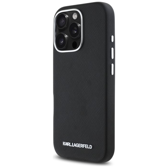 Karl Lagerfeld Hardcase MagSafe FW Saffiano Metal Logo Case for iPhone 16 Pro 6,3 Black