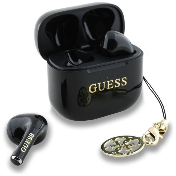 Guess Classic Logo Charm TWS bezdrôtové slúchadlá GUTWSXMCCLK čierne