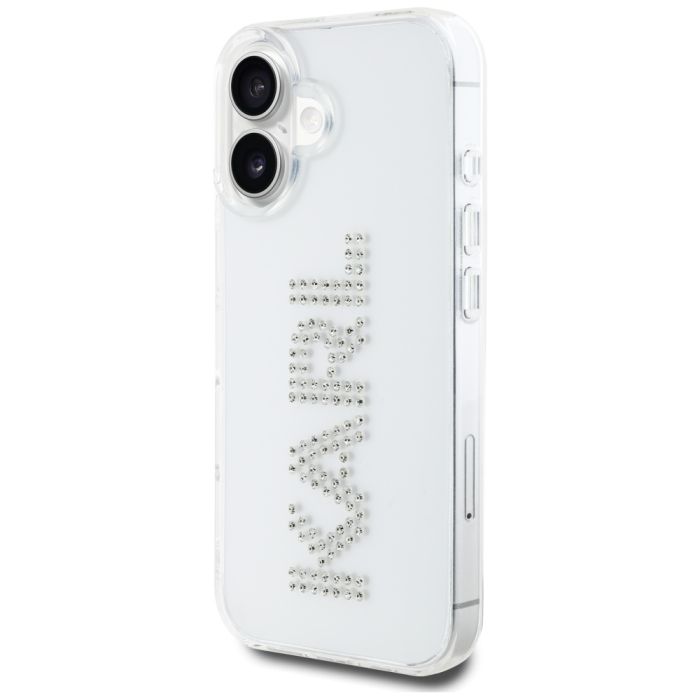 Karl Lagerfeld HC IML Rhinestones Logo Case for iPhone 16 Transparent
