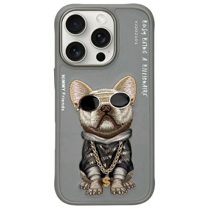 NIMMY case GLASSES COOL DOG for IPHONE 16 Pro gray