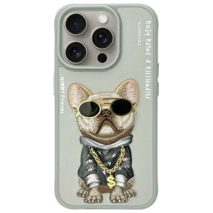 NIMMY case GLASSES COOL DOG for IPHONE 15 Pro gray