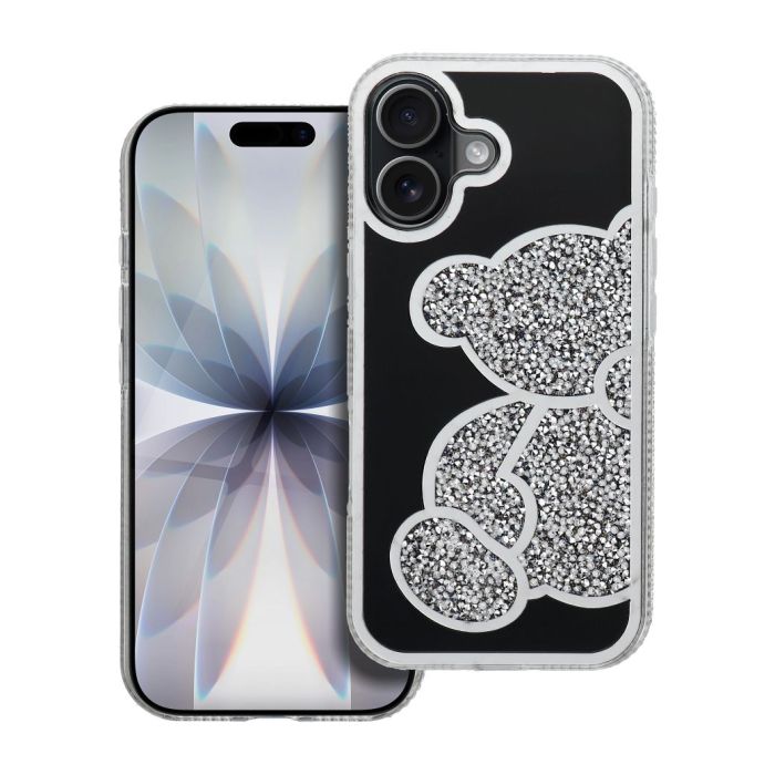 Obal TEDDY BEAR Apple iPhone 17 strieborný
