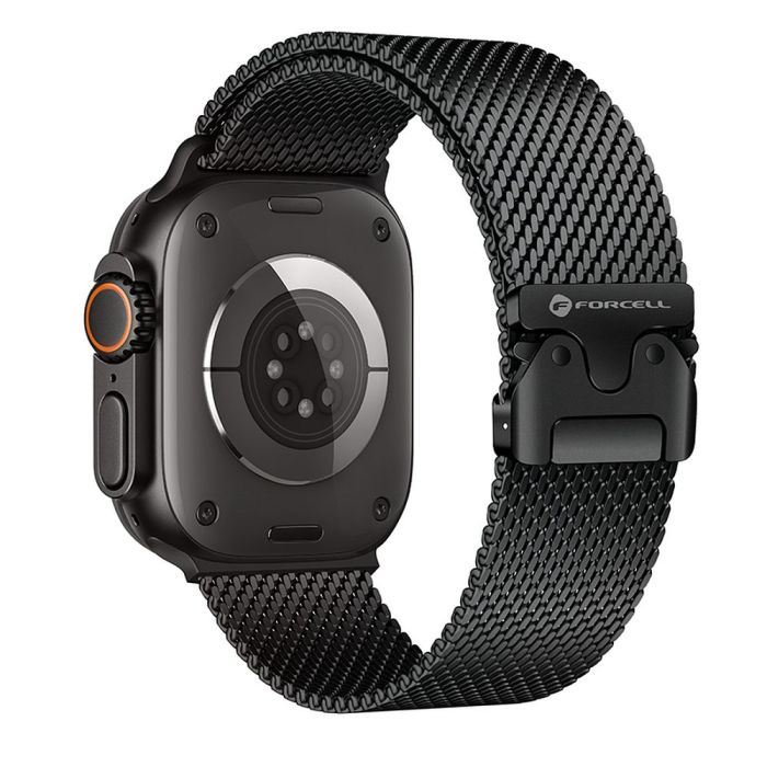 Remienok FORCELL F-DESIGN FA11 nehrdzavejúca oceľ Apple Watch 38/40/41mm čierny