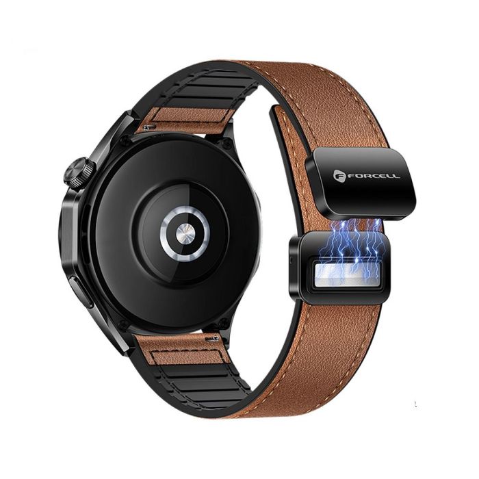 Remienok FORCELL F-DESIGN FS20 magnetický eko koža Samsung Watch 22mm hnedý